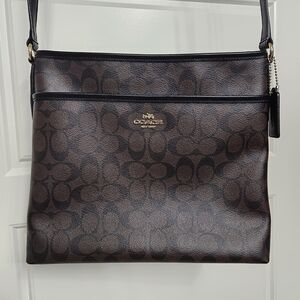 Vintage Coach Brown & Black Crossbody Bag